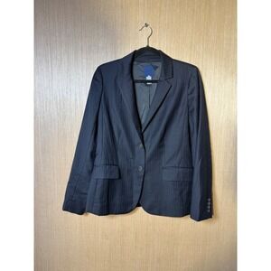 J.Crew Women's Blazer Size 6 Black‎ Pinstripe Wool Business Career Office